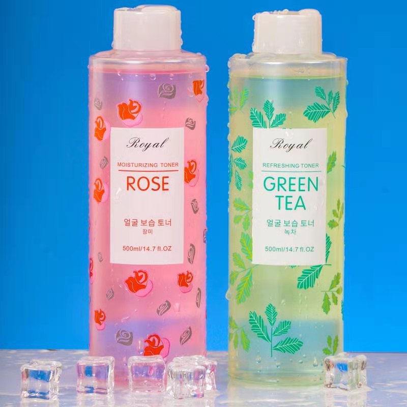 Cross-border exclusive supply of brightening, moisturizing, rose toner, hydrating, firming, nourishing and toning, green tea toner, wholesale for export full figure