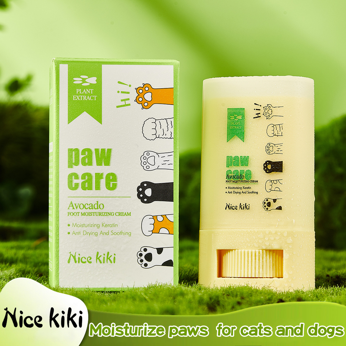 Cross-border exclusive Nice kiki Pet Foot Cream for dry and cracked PAWS and soles of cats and dogs, Avocado Foot cream full figure