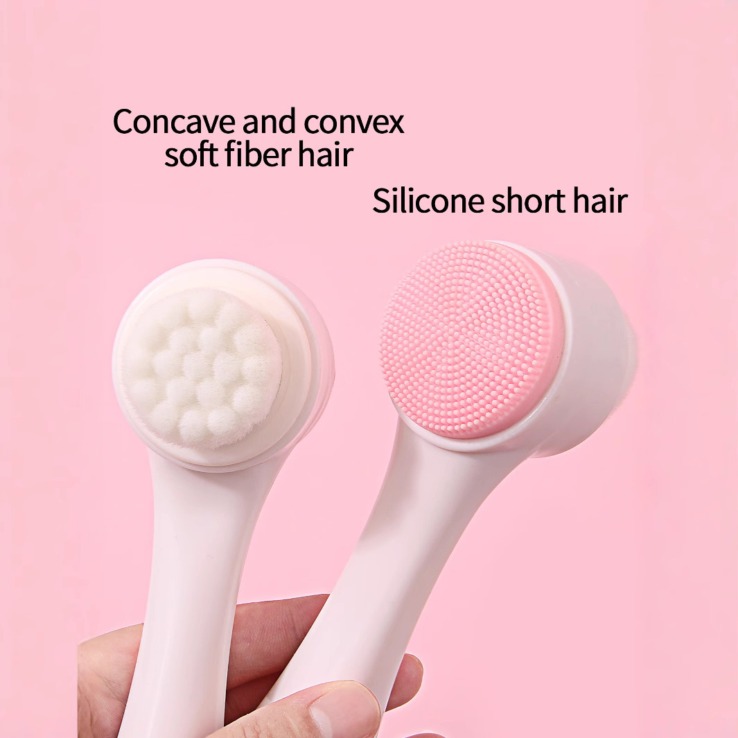 The new 3D facial cleansing brush with soft bristles and silicone is a portable household manual facial cleansing device for cleaning pores details Picture