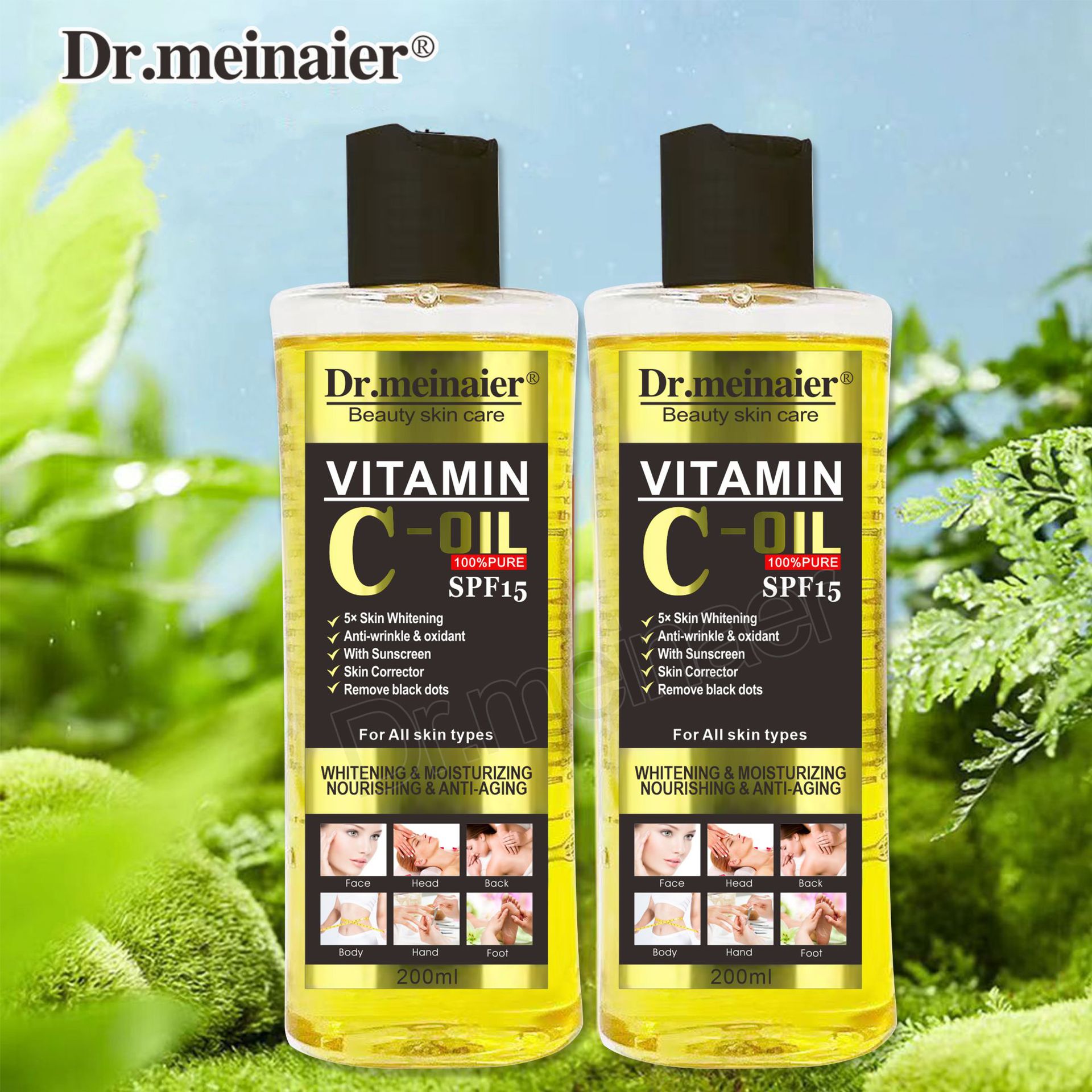 Cross-border essential oil export VC Vitamin E oil Facial and body care moisturizing and hydrating Massage Darkening natural SPA moisturizing oil details Picture