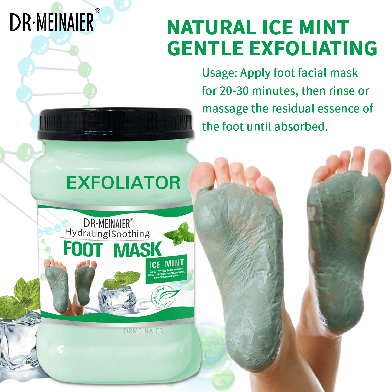 Cross-border 1kg Mint foot Mask Exfoliating foot Mask Deep Cleansing Chicken skin Massage Cream factory wholesale details Picture