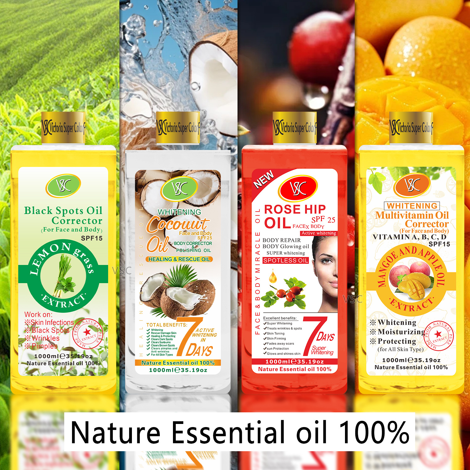 Cross-border foreign trade Turmeric essential Oil Body and Face Moisturizing and Blackening Rose Essential Oil Heating Massage Oil 1000ml Application Scenario