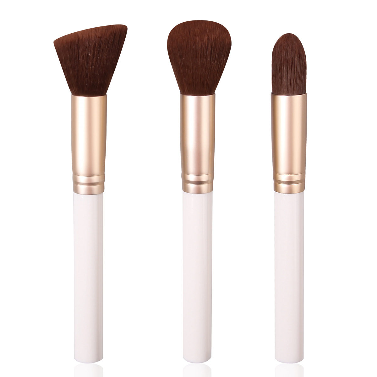 The 2025 new portable makeup brush set features soft bristle foundation, blush, contouring brush, concealer and refreshing hand makeup brush Item Picture