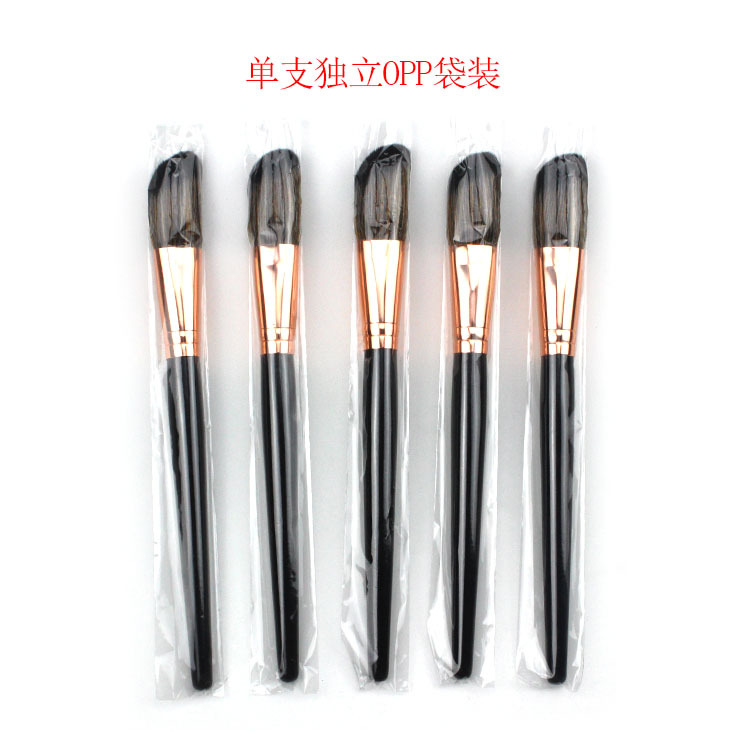 Customized single-piece imitation grey mouse hair slanted blush brush, slanted contouring makeup brush, facial contour setting and beauty tools Specification drawing