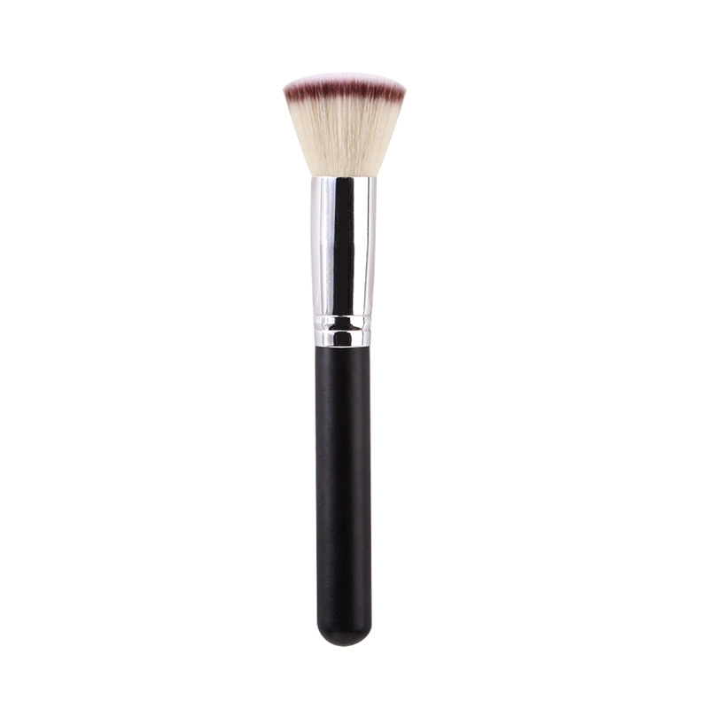 Single flat-head foundation brush, portable makeup brush manufacturer, wooden handle makeup brush, beauty tools in stock wholesale Item Picture