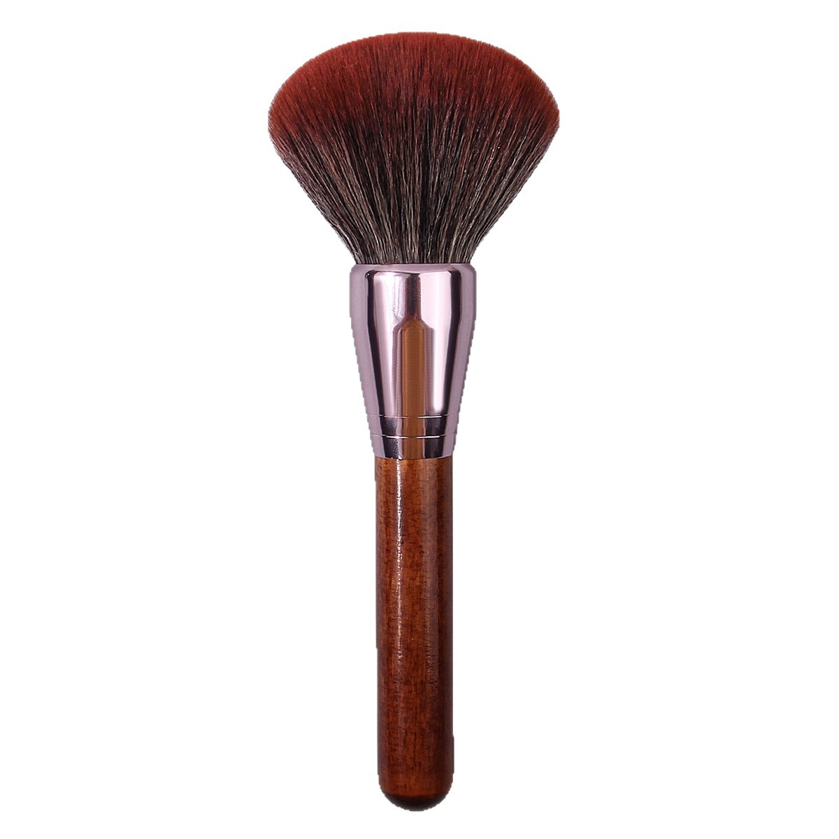 Extra-large wooden-handled loose brush multi-functional setting, contactor and highlighter brush, highly elastic and soft animal hair imitation makeup brush Item Picture