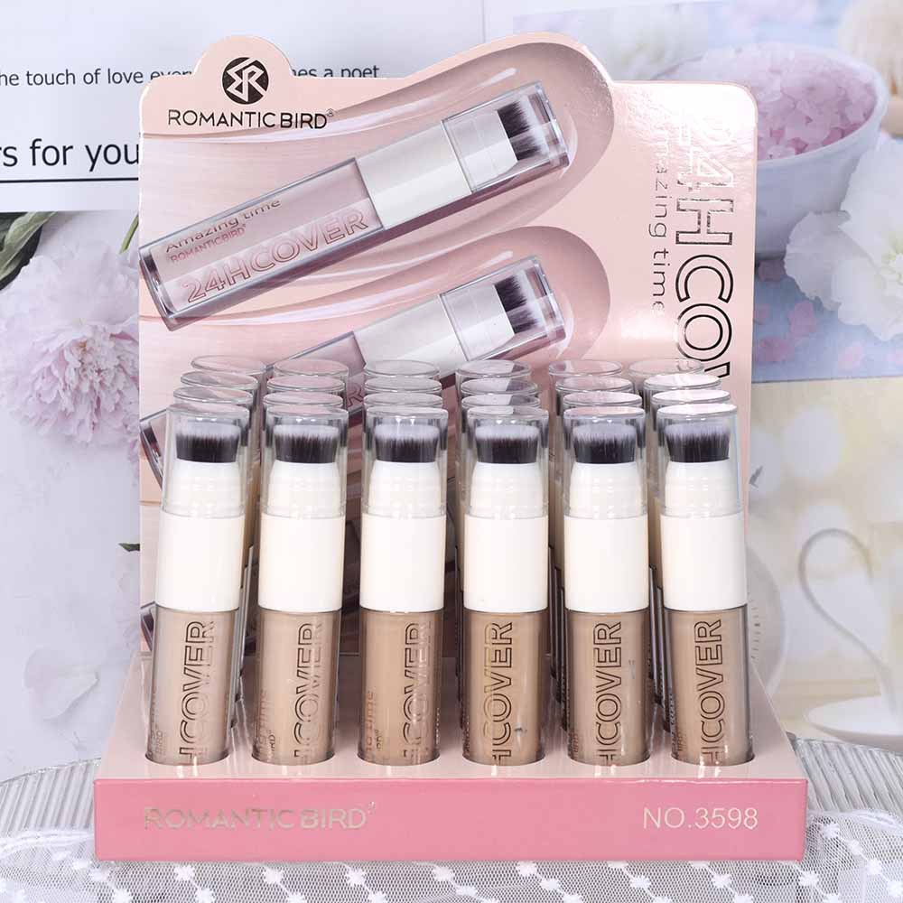 3598 [ROMANTIC BIRD] 9g Natural Tone Foundation Concealer with Foundation Brush Foundation full figure