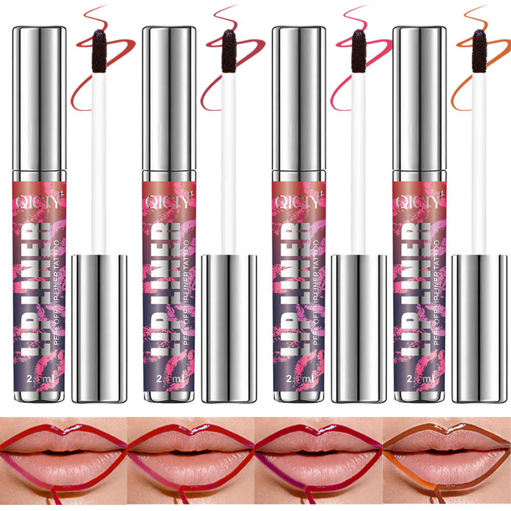 Cross-border exclusive QICIY+ 4-color peel-off lip line, one piece outlining a three-dimensional, full and long-lasting color, a bestseller on Amazon Application Scenario