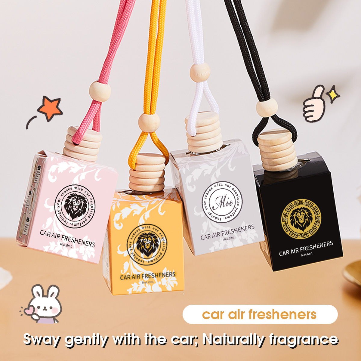 Cross-border exclusive high-end pendant for car aromatherapy, car perfume pendant, car accessories pendant, car essential oil hanging style Specification drawing