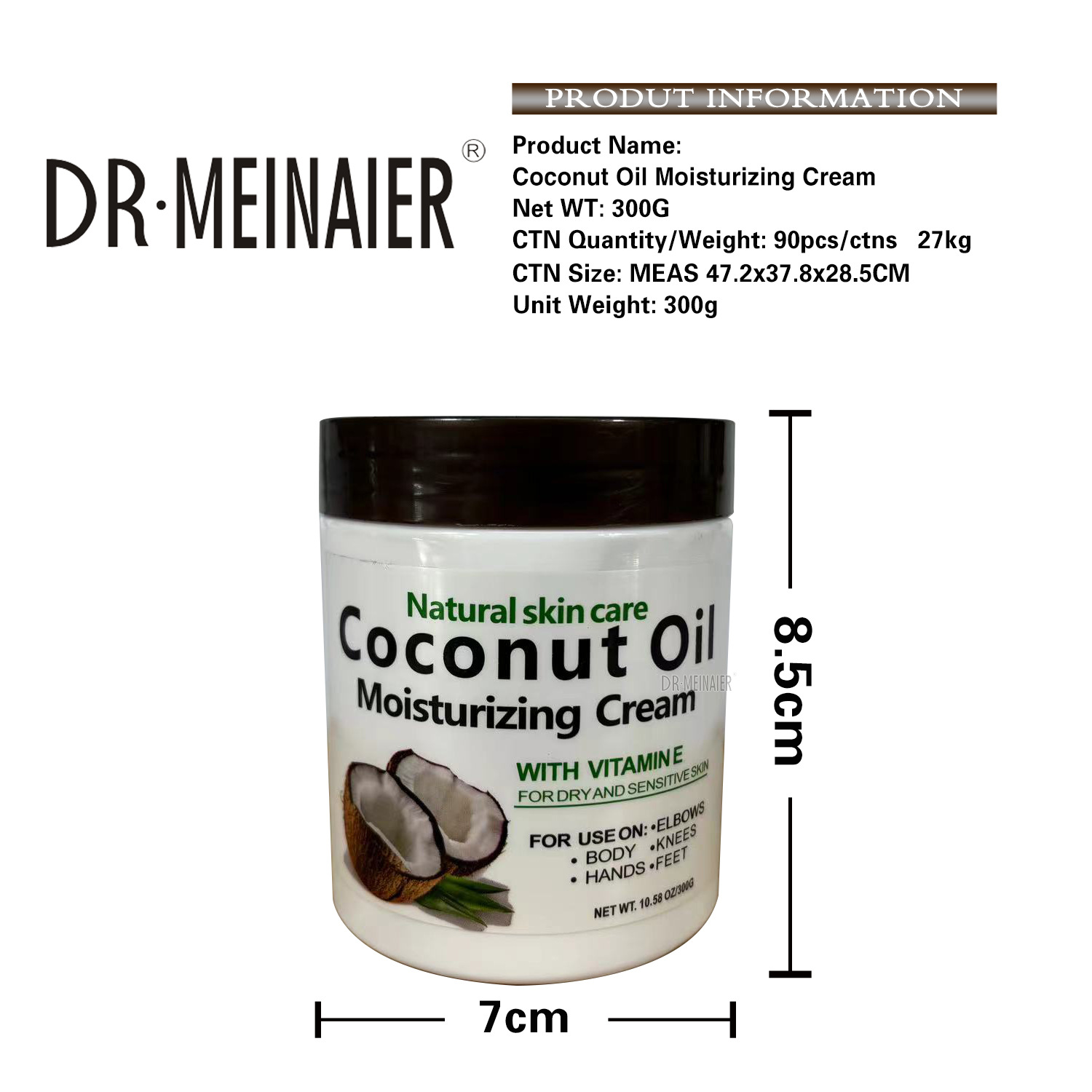 Cross-border exclusive cream coconut moisturizing cream, firming, nourishing and brightening face cream, hydrating and oil-control lotion, wholesale for export Item Picture