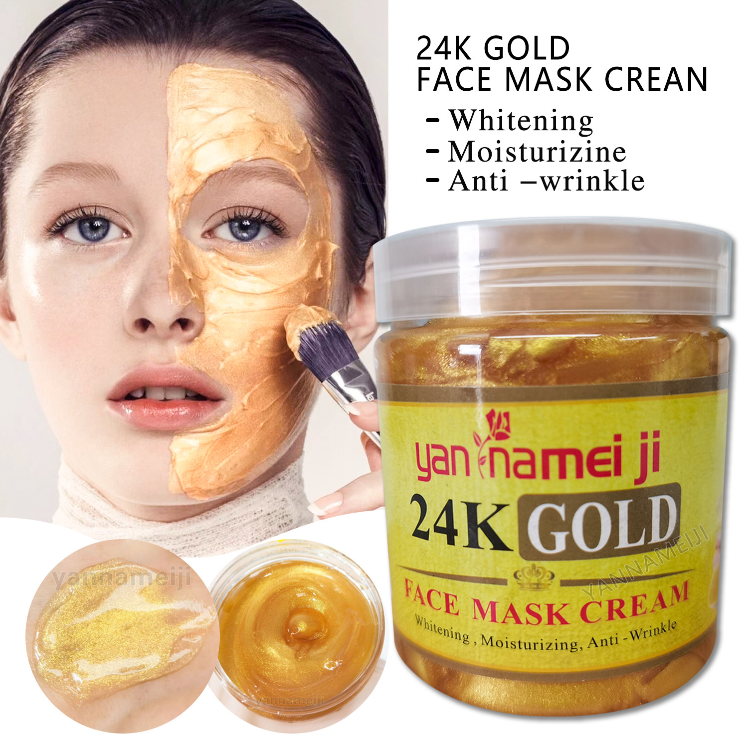 Cross-border exclusive 24K gold mask for moisturizing, hydrating, Repairing and cleansing, 350g export wholesale full figure