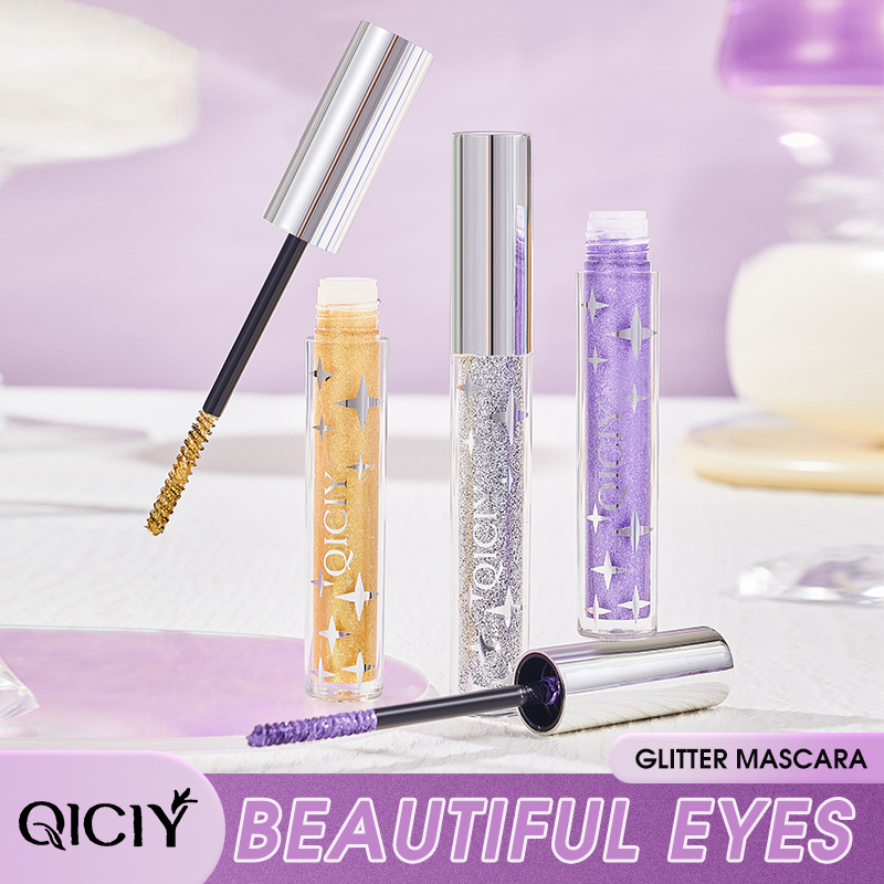 Cross-border exclusive supply of QICIY Glitter mascara, long, curly, waterproof colored mascara and makeup wholesale details Picture