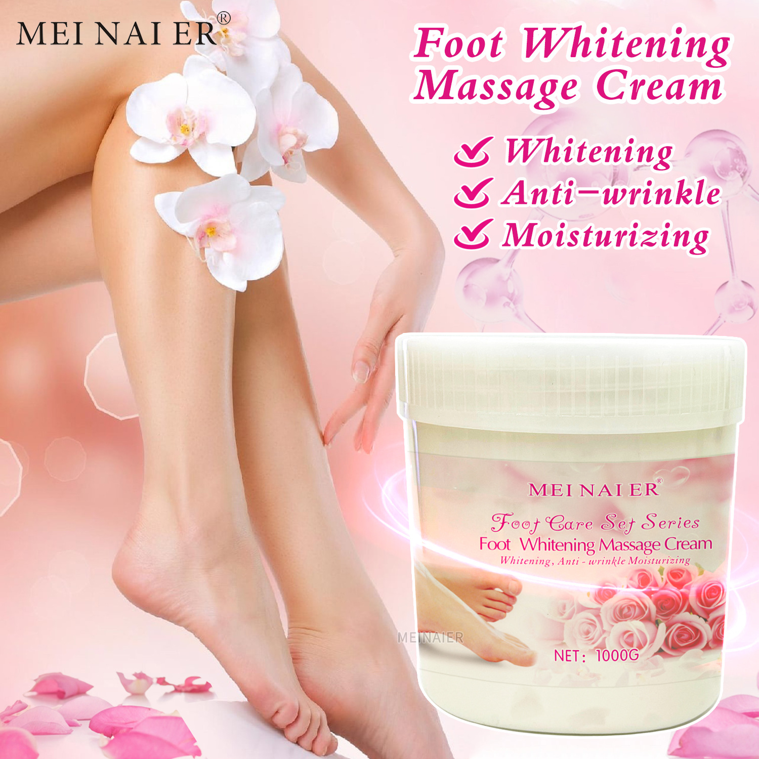 Cross-border Rose Foot Massage cream Deep Cleansing, Exfoliating, moisturizing and nourishing Massage cream Foot mask factory wholesale full figure