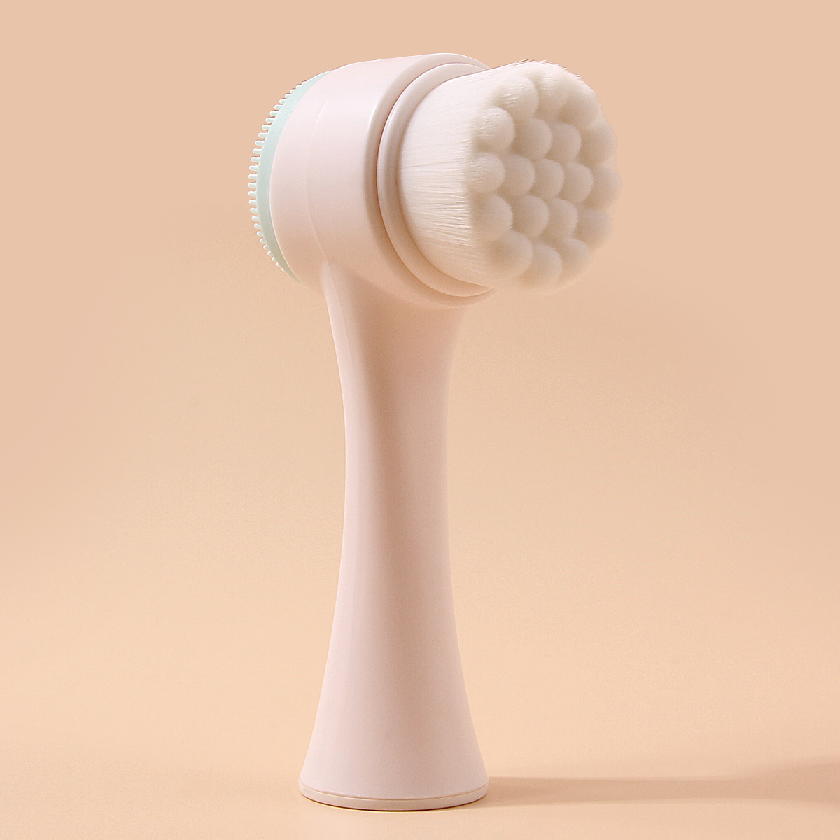 This multi-functional double-sided silicone facial cleanser and soft-bristled facial cleansing brush is a powerful tool for deeply cleaning pores and removing blackheads Specification drawing