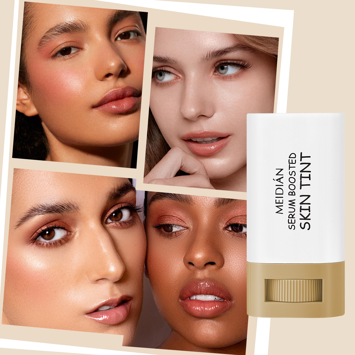 Cross-border exclusive Meidian 6-color Concealer for moisturizing and brightening skin tone, natural nude makeup primer, Primer, bb cream Specification drawing