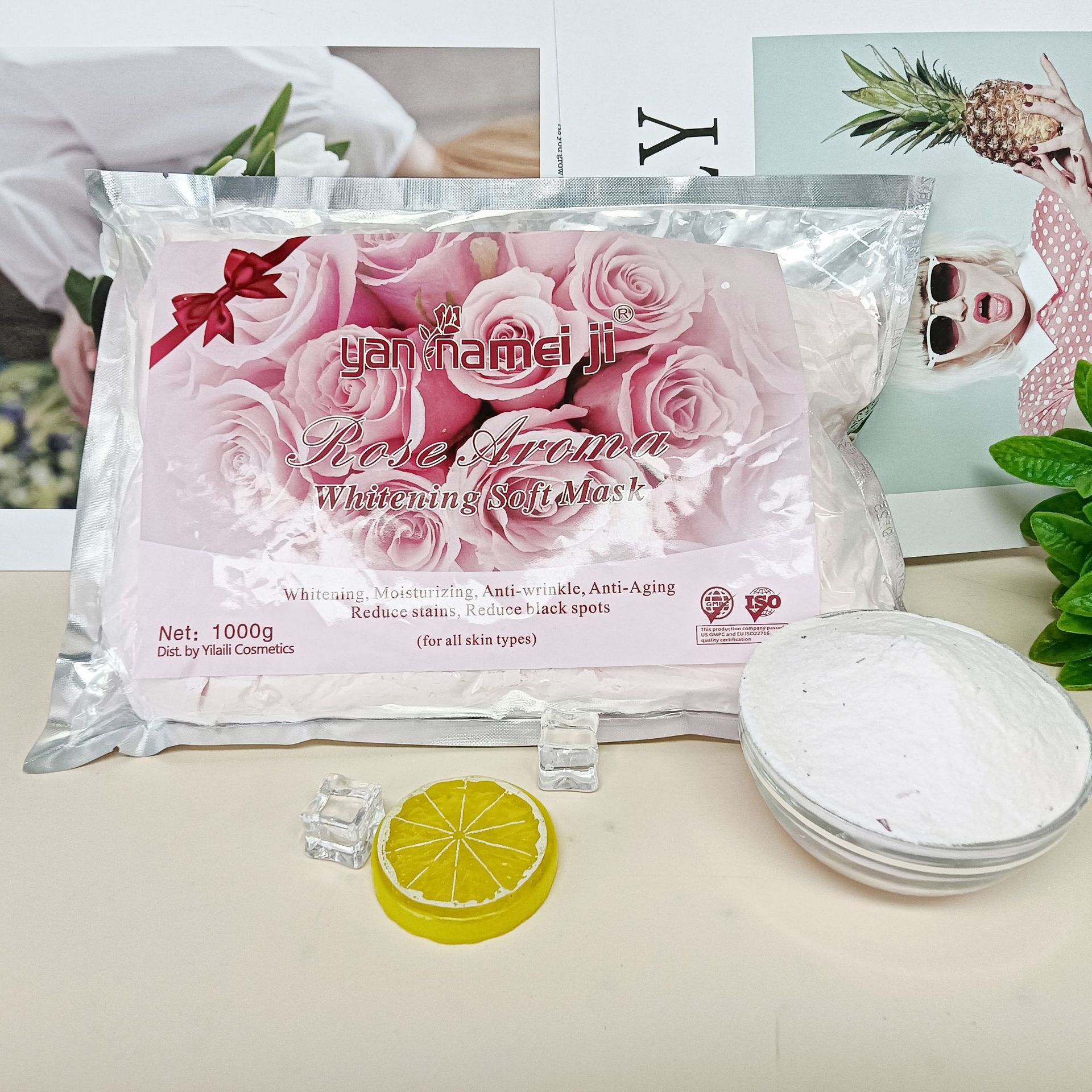 Cross-border mask powder beauty salon line skin care rose soft mask powder moisturizing and nourishing skin mask powder wholesale 1000L Specification drawing