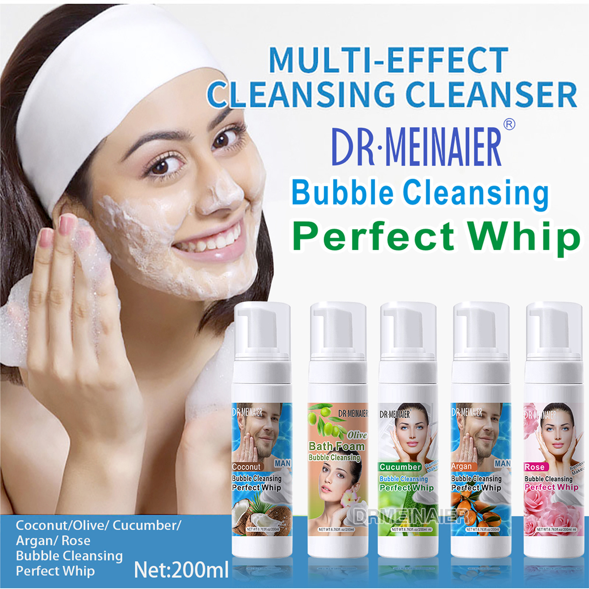 Cross-border facial cleanser, gentle, fine and refreshing cleansing mousse bubble facial cleanser, wholesale for export full figure