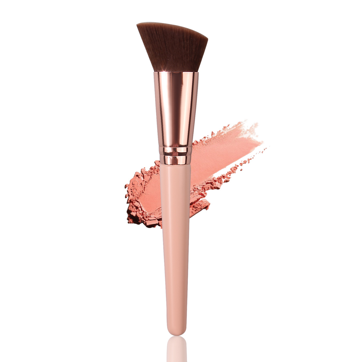 Multi-functional wooden handle blush brush, angled contouring brush, shadow contour brush, facial makeup brush, portable makeup tool full figure