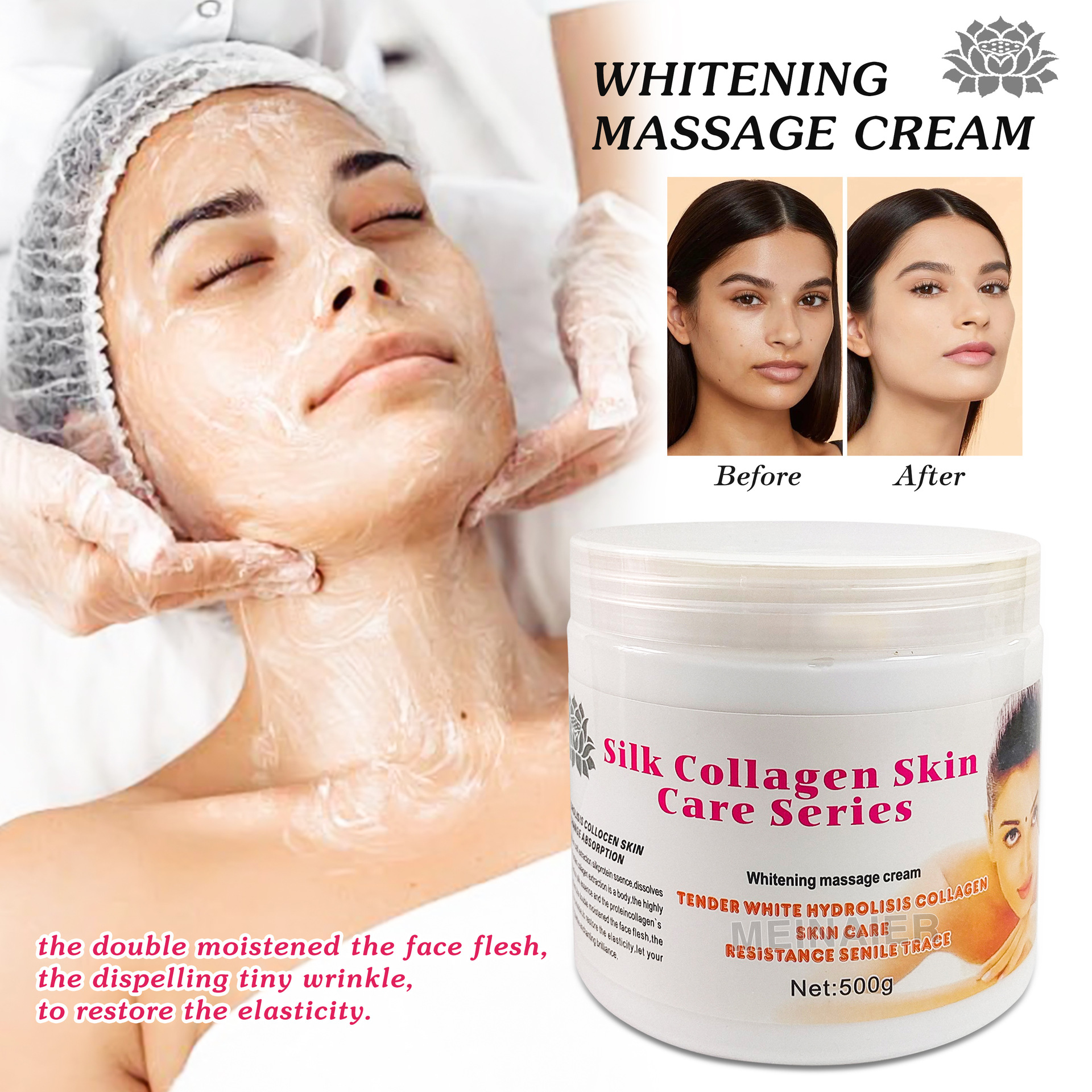 Cross-border export collagen massage cream, repair and nourishing massage cream, firming and brightening face cream factory wholesale full figure