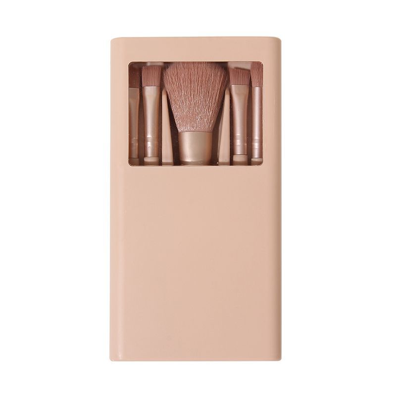 New 5-piece mirror box makeup brush set with window and mirror, portable travel loose powder eyeshadow brush in stock from the manufacturer Item Picture