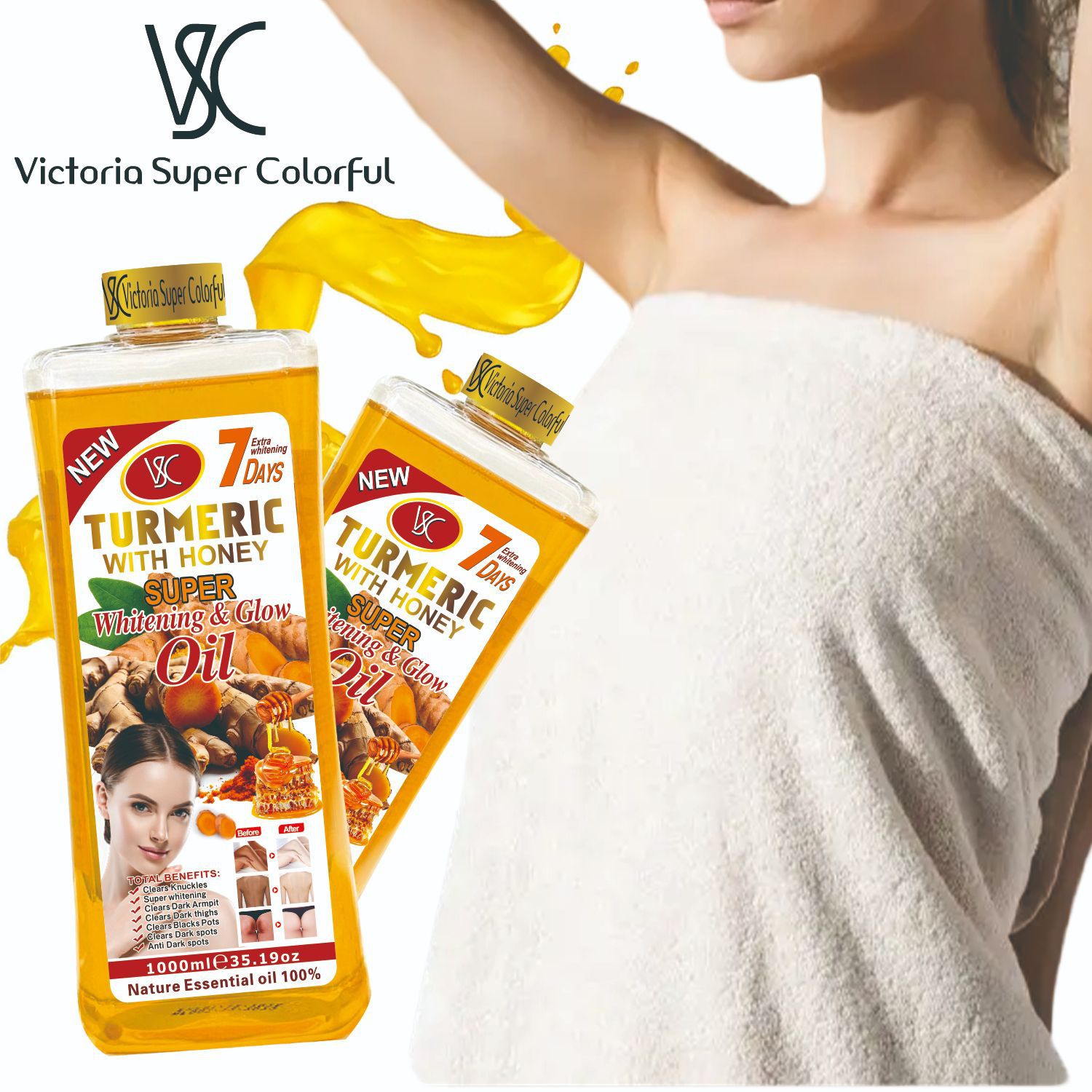 Cross-border turmeric honey Argan Oil Massage Essential Oil SPA Soothing Massage Oil export wholesale Specification drawing