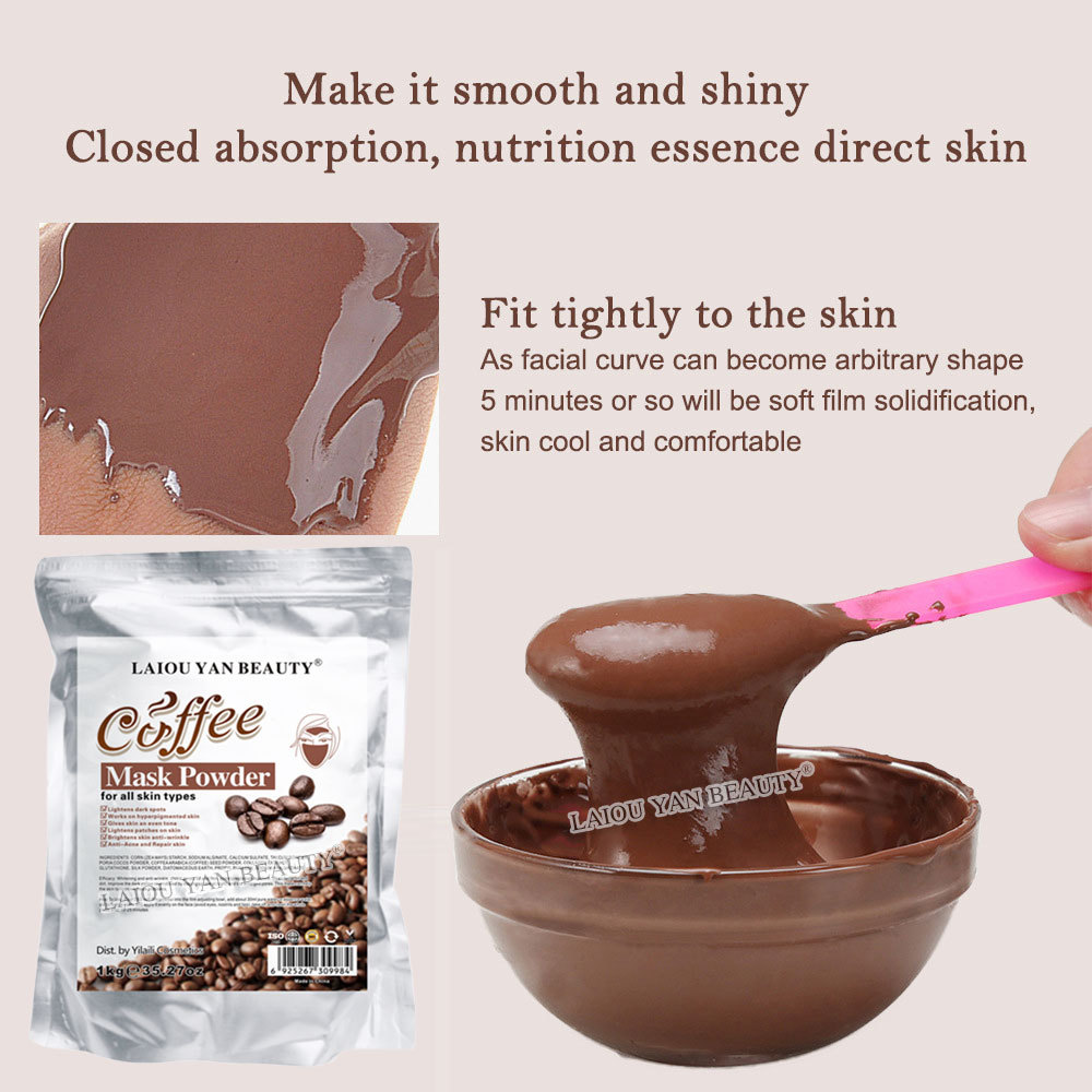 Cross-border coffee brightening and moisturizing Mask powder for hydrating, moisturizing and nourishing the skin, toning and skin care soft mask powder bag wholesale Application Scenario