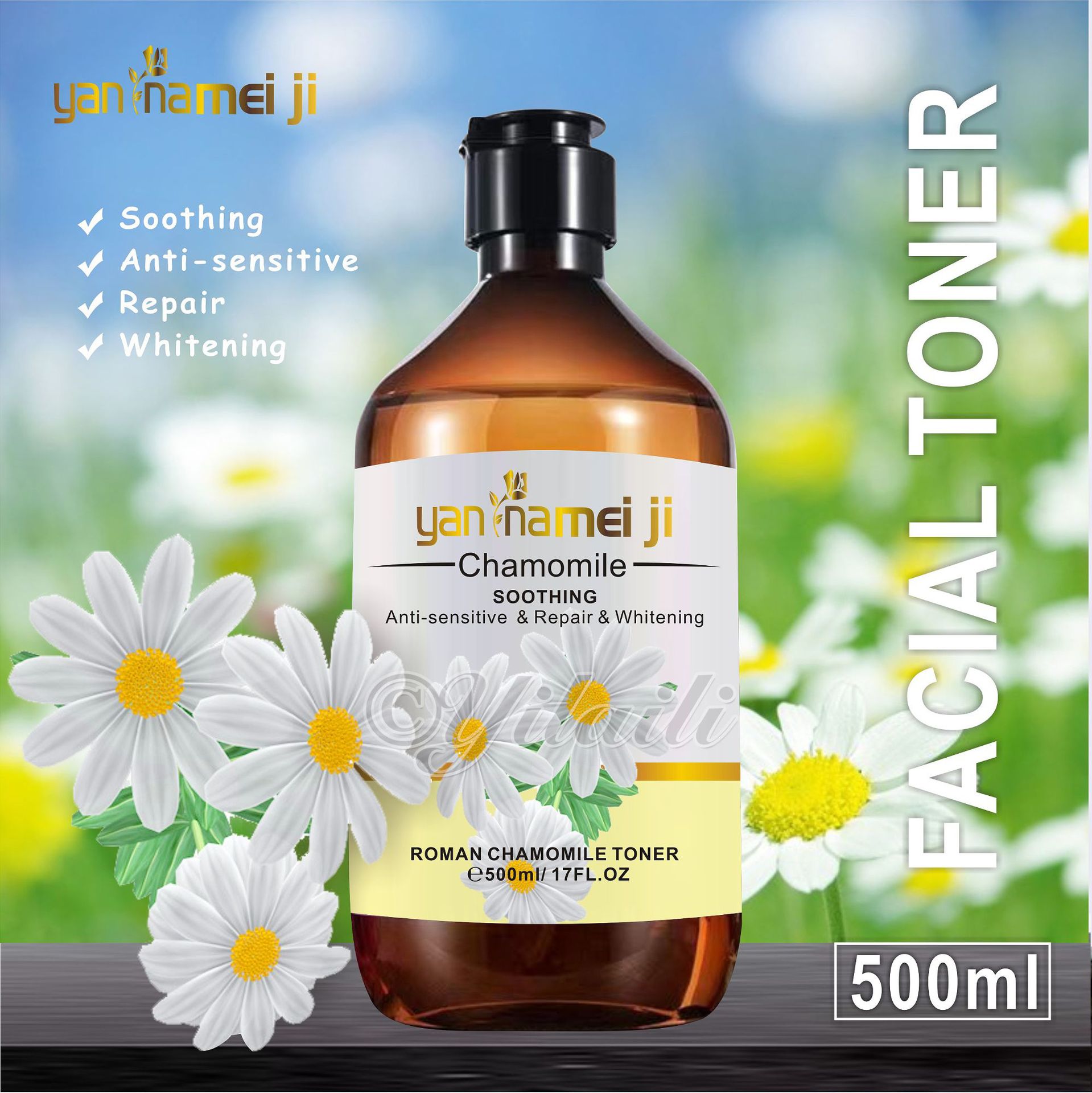 Cross-border rose water temperature and nourishing green tea toner brightens, moisturizes, tightens, hydrates, controls oil and removes acne Aloe vera essence Application Scenario