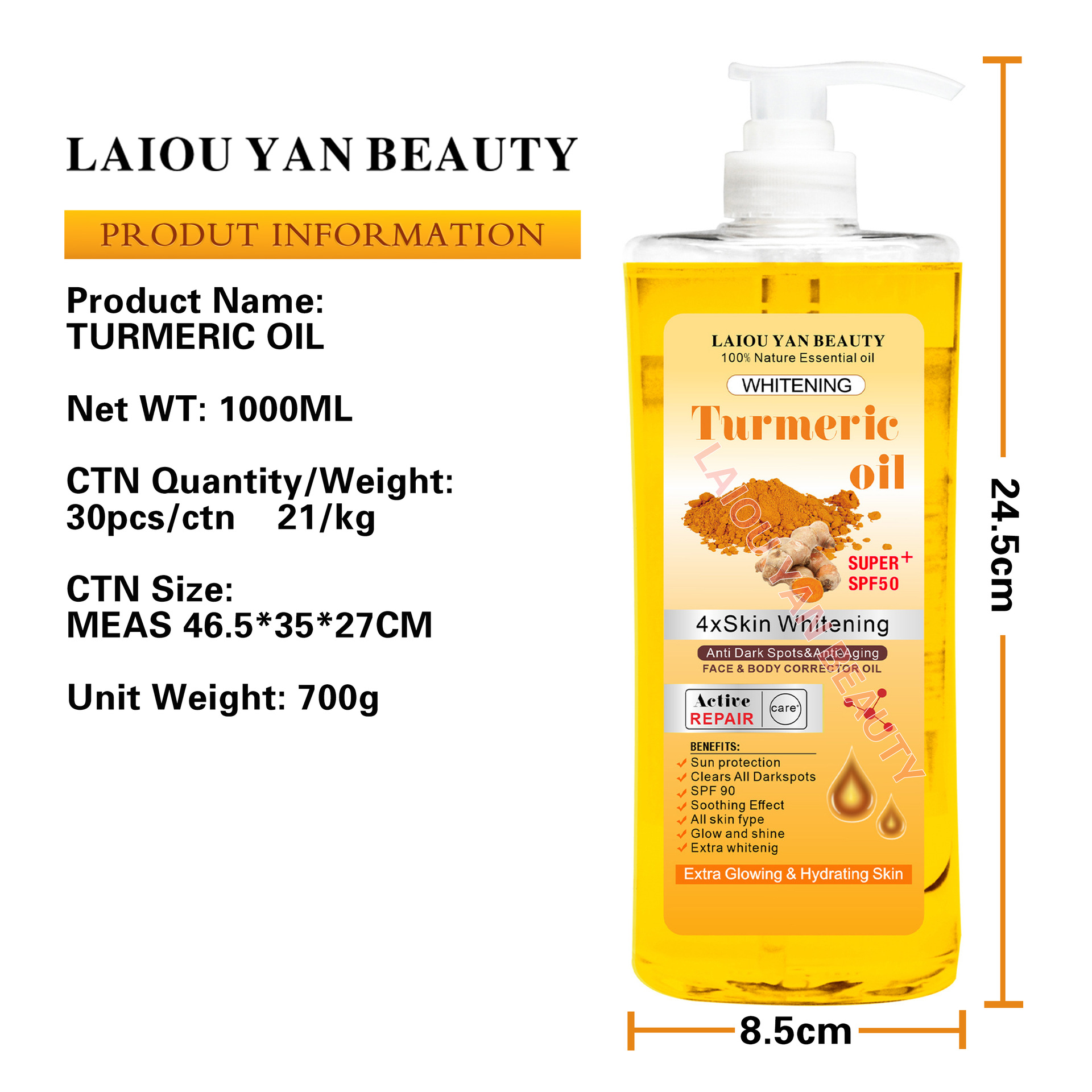 Cross-border Laio Beauty Facial Moisturizing Essential Oil Body Massage Oil 1000ml Heating and Meridian Unblocking Massage Export Wholesale Item Picture