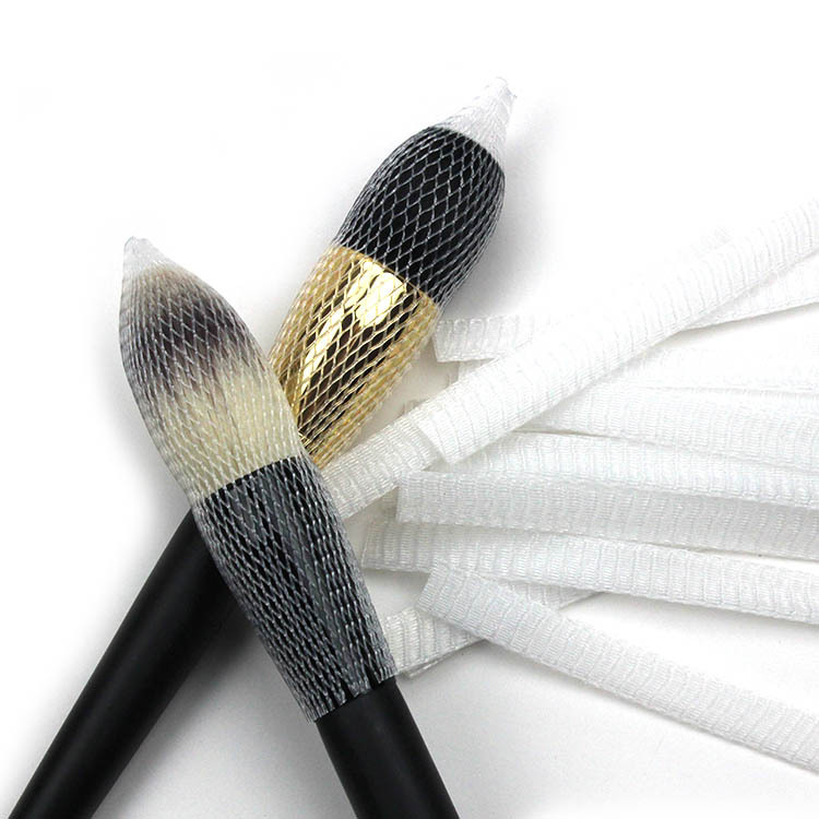 10 cm white mesh makeup brush protective case, brush head cover, mesh brush protective net, beauty tools wholesale details Picture