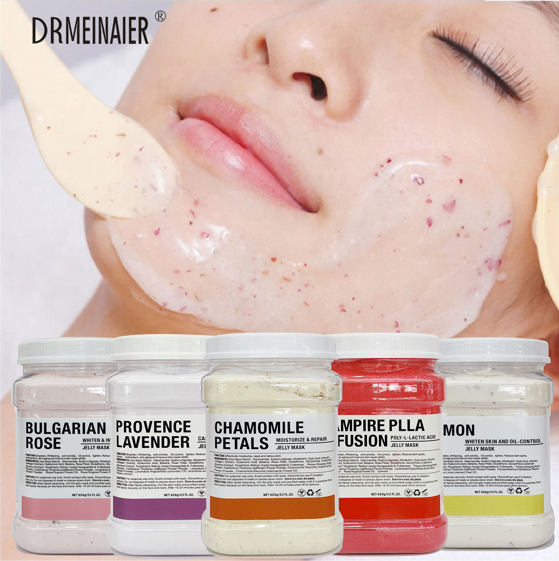 Rose petal Crystal Jelly Mask Powder, Vampire Anti-aging Water, Brightening Soft Mask Powder 650g for export wholesale full figure