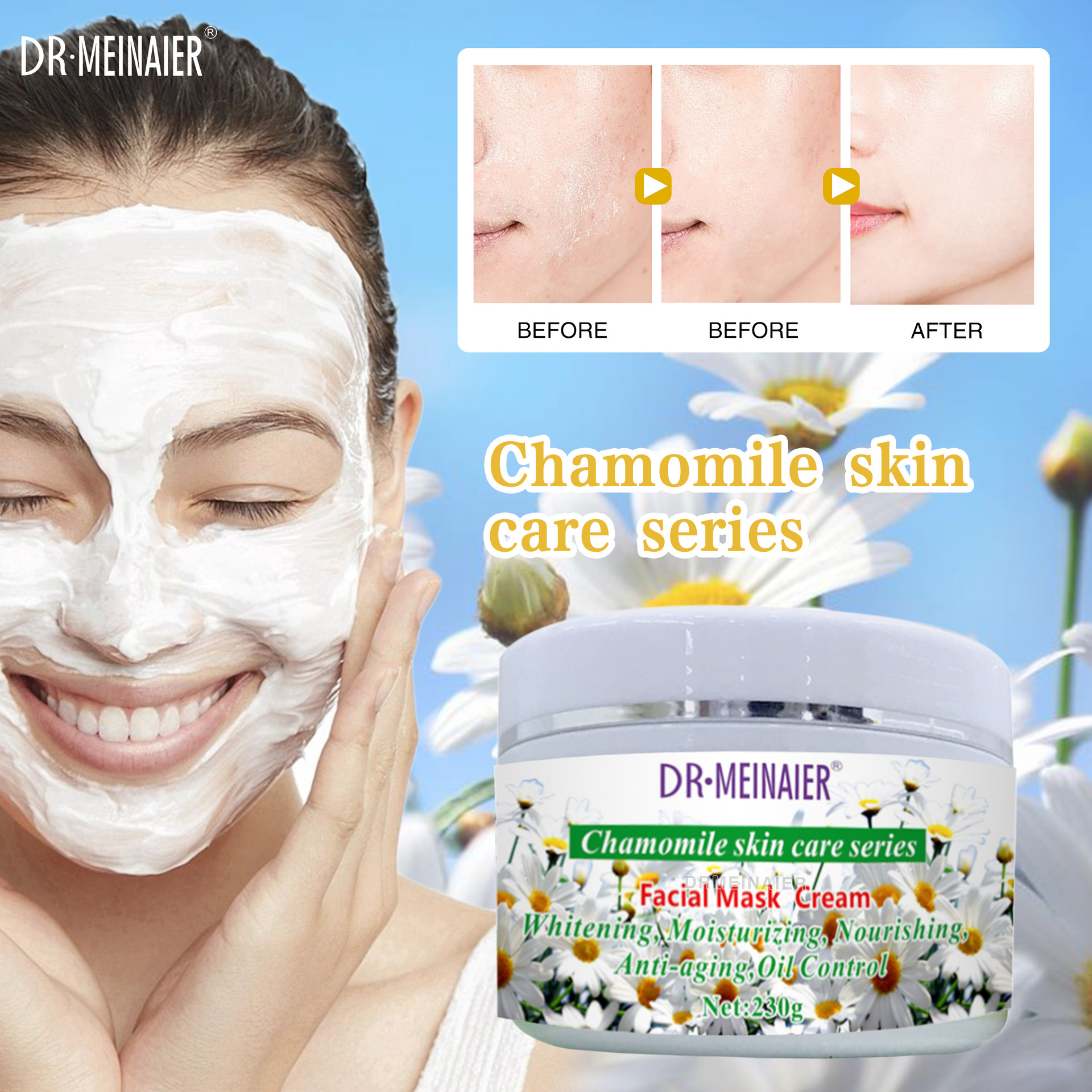 Cross-border foreign trade brightening mask cream, oil control, blackhead removal, cleansing mud mask, hydrating, moisturizing and nourishing, apply sleeping mask details Picture