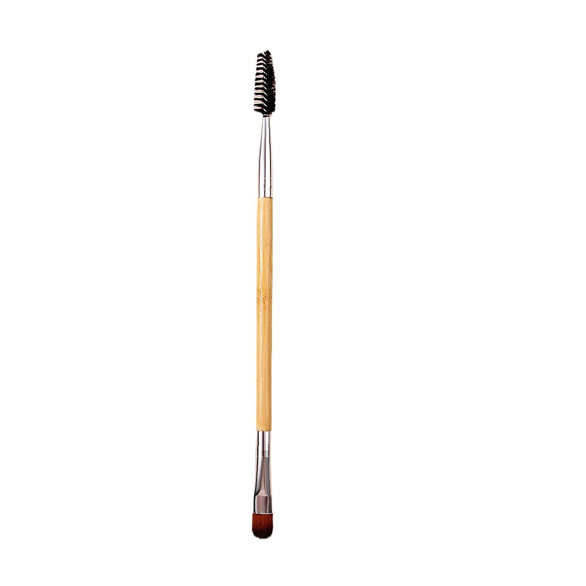 Bamboo-handled double-headed eyebrow brush, spiral oblique Angle makeup eyebrow brush, eyelash curl combination eyeshadow blending brush, beauty tools Item Picture