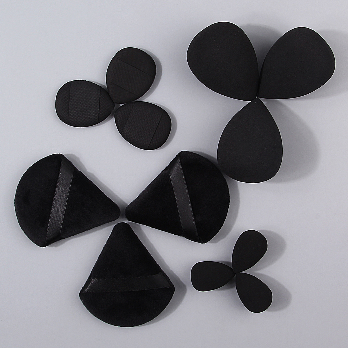 Cross-border best-selling 12-piece makeup sponge powder puff set, dry and wet dual-purpose beauty egg triangle powder puff, finger powder puff Specification drawing