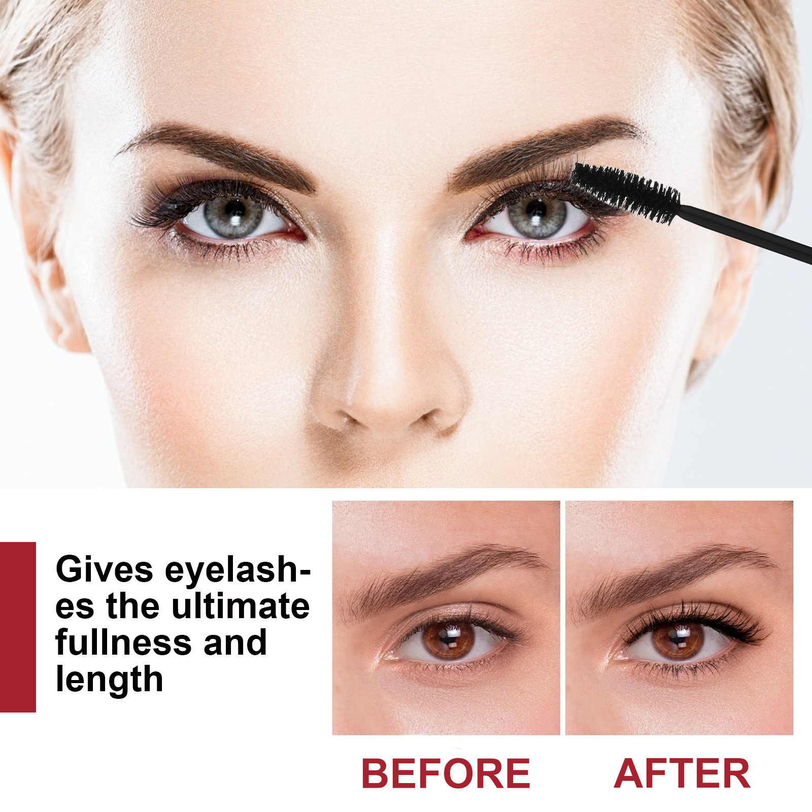 【 Cross-border Exclusive 】QICIY Mascara curls up, thickens and does not smudge long eyelashes. It is a base cream for makeup details Picture