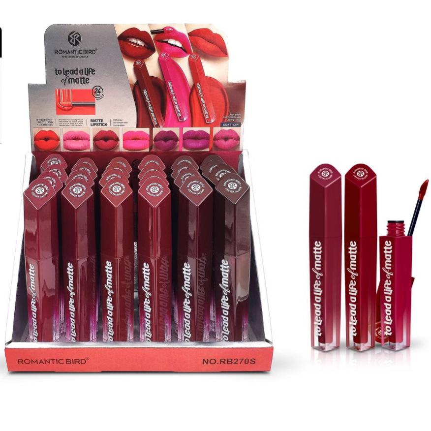Only export collection [ROMANTIC BIRD] 12-color mixed LIPGLOSS in red series Specification drawing