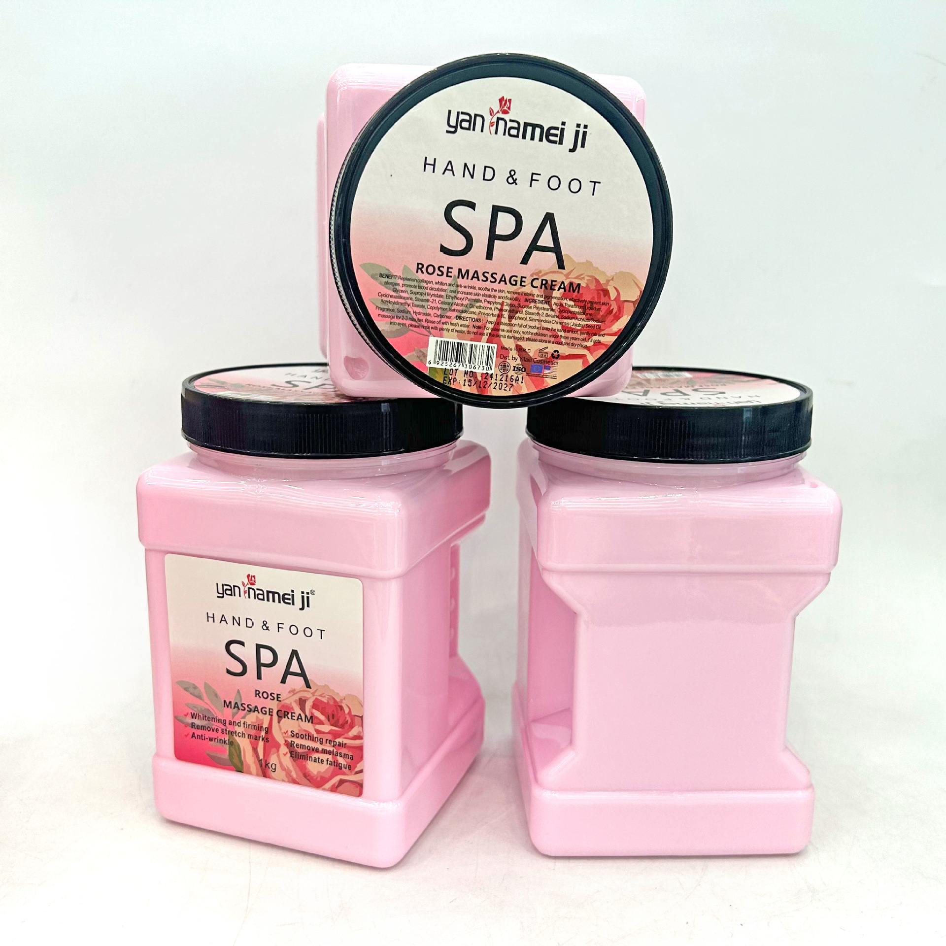 Cross-border rose Massage cream 1kg Soothing skin, hand and foot, full-body SPA massage cream for export wholesale full figure