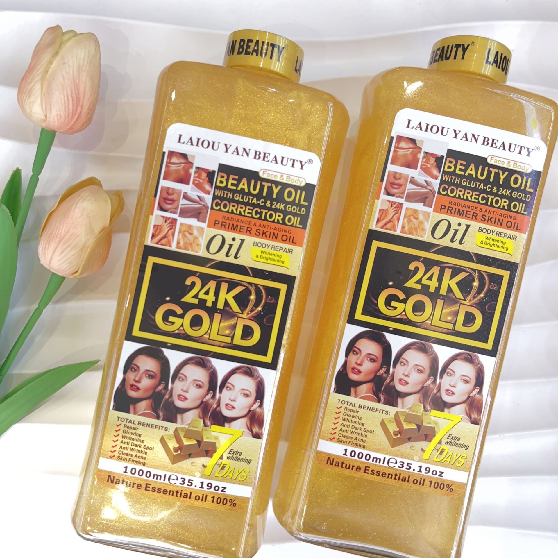 Cross-border 24K Gold Massage Oil Glutathione Essential Oil Facial and Body Moisturizing Oil Massage spa Oil 1000ml Application Scenario