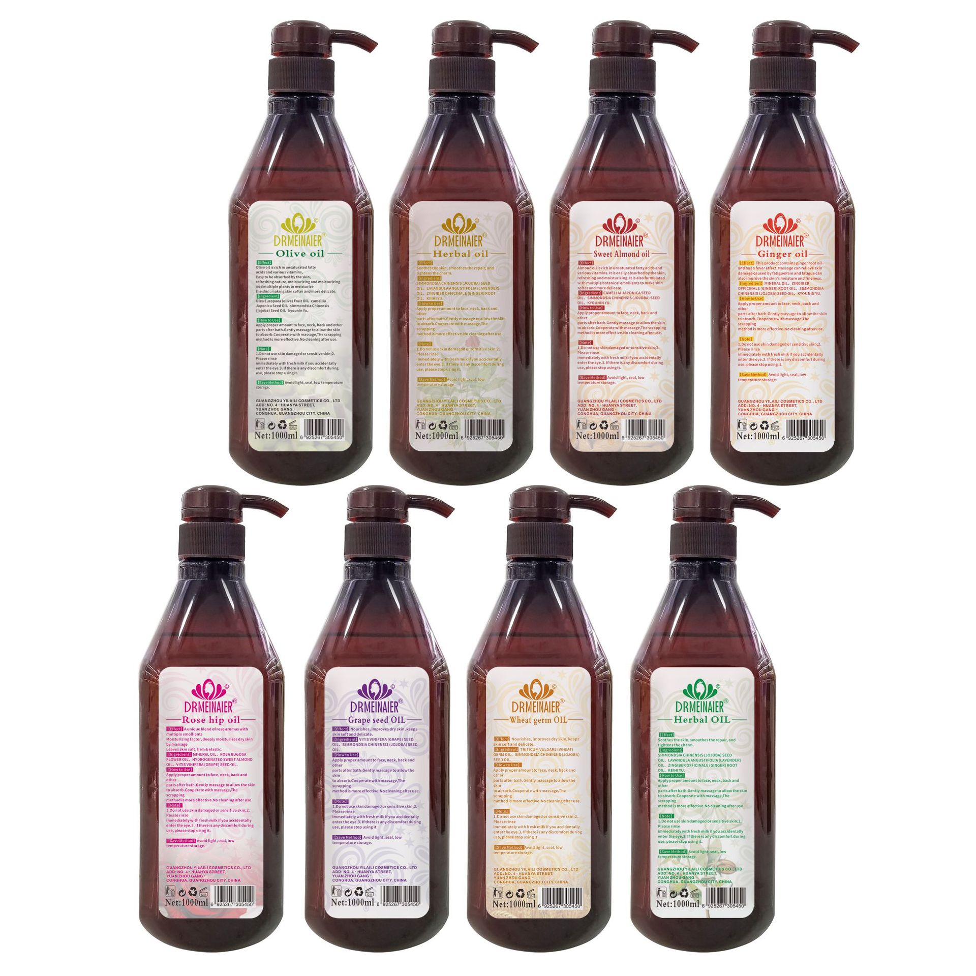 Cross-border exclusive grape seed facial and body massage essential oil, olive moisturizing plant oil, gua sha and massage base oil Specification drawing
