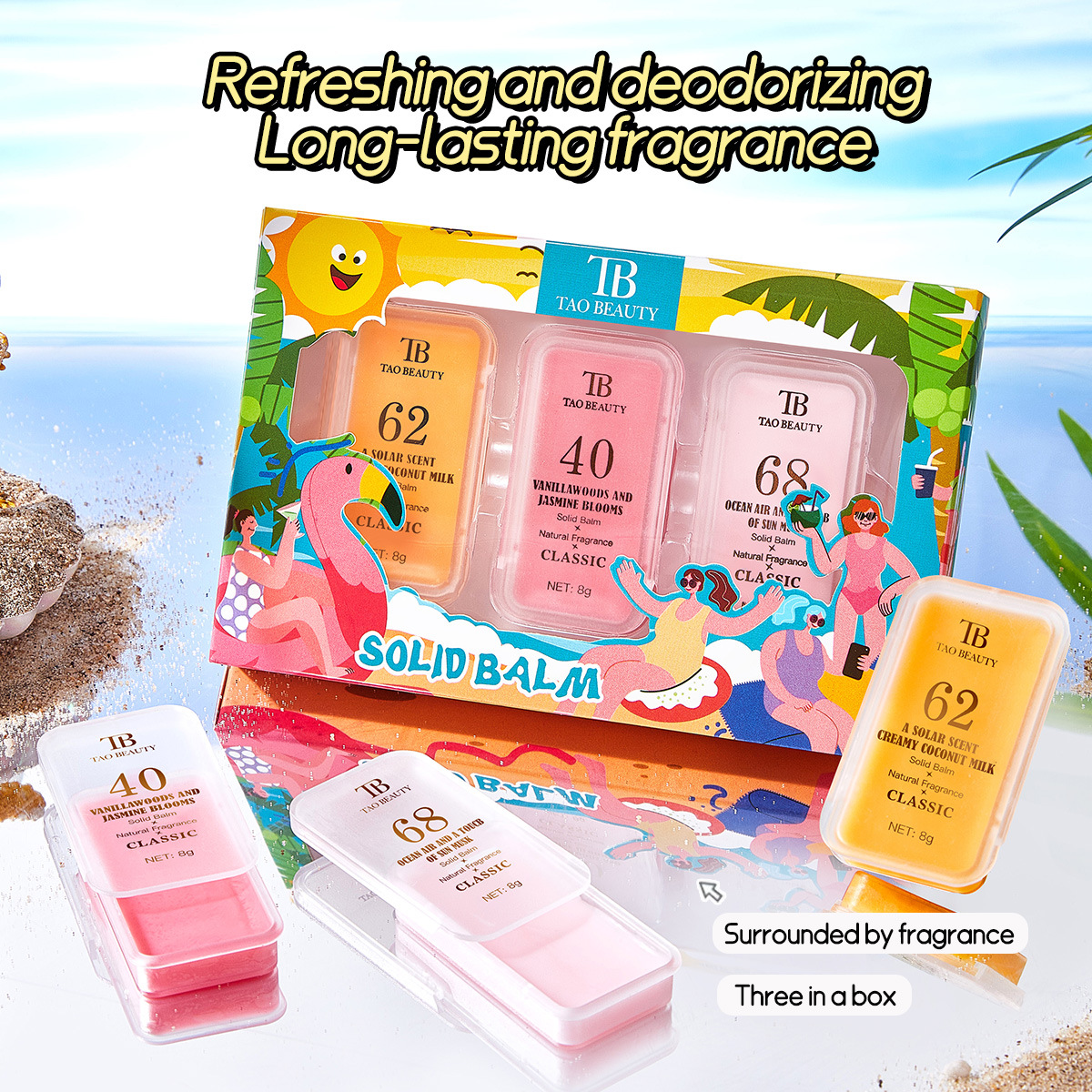 Cross-border exclusive Tao Beauty Digital Solid Perfume Balm Set Box Long-lasting Fragrance Solid Perfume Body Balm Bestseller details Picture