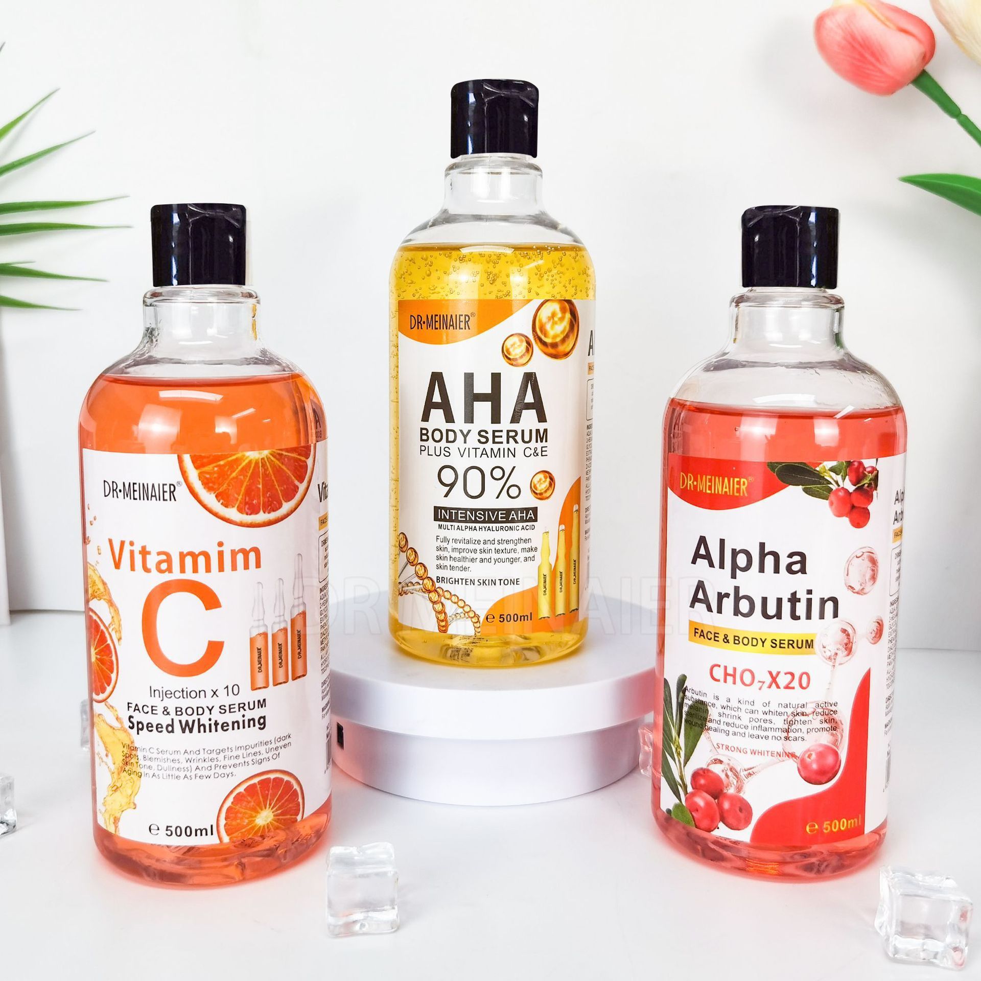 Wholesale and export of arbutin skin care series essence, original liquid, bath salt, ground sugar and body lotion Item Picture