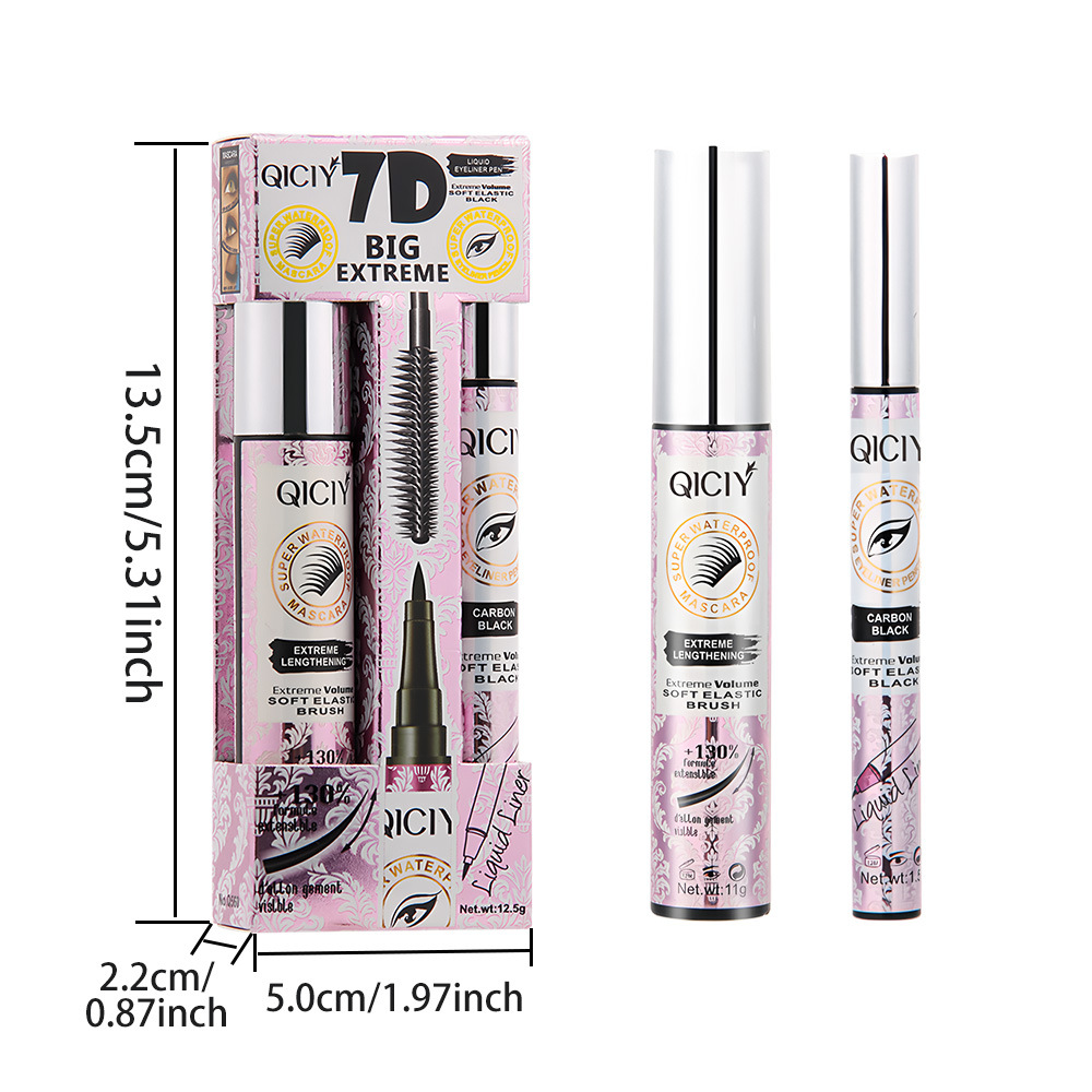 Cross-border exclusive QICIY+2 in 1 eyelash + eyeliner. The lower eyelashes are waterproof, sweat-proof, do not smudge and are easy to color Item Picture