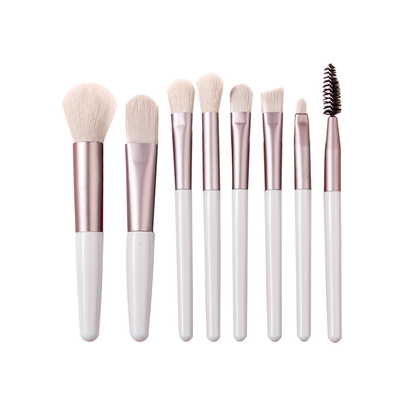 Beginner's 8-piece soft-bristled portable makeup brush set, soft-bristled matte blush brush, eyeshadow brush, complete set of makeup brushes Item Picture