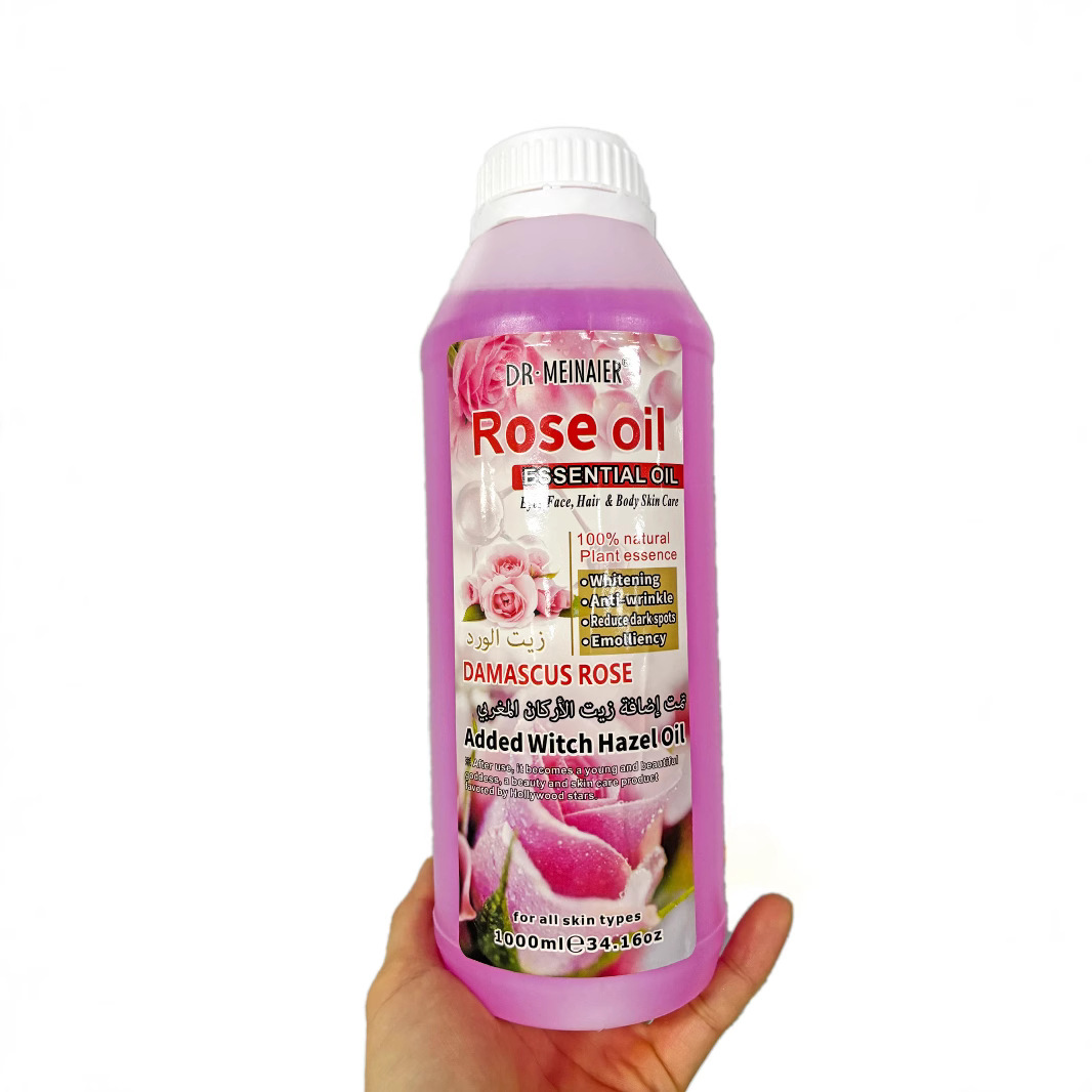 Cross-border exclusive supply of 1000ml rose essential oil, ginseng vegetable oil, arbutin massage oil and apricot oil wholesale full figure