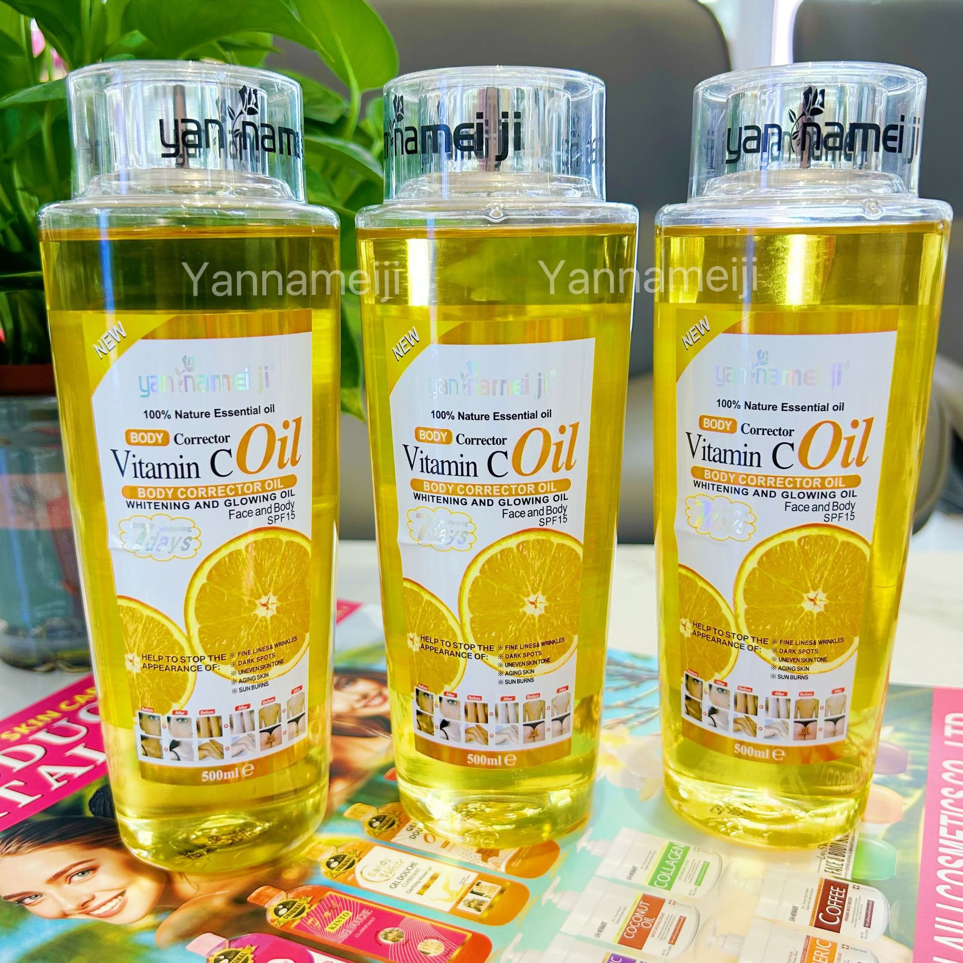 Wholesale of 500ml cross-border trade Vitamin C essential oil, repair oil, massage and skin care VC massage oil Application Scenario