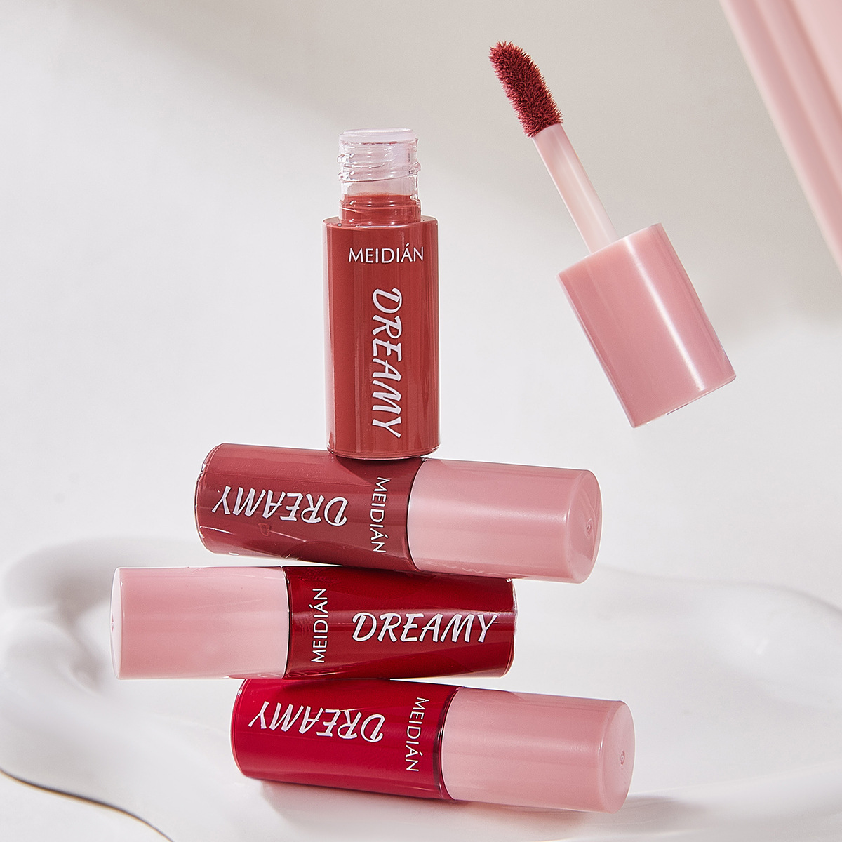 Cross-border exclusive Meidian Non-stick Lip Gloss 10-piece set Lip gloss brightens, moisturizes, does not smudge, lasts long and does not fade easily Specification drawing