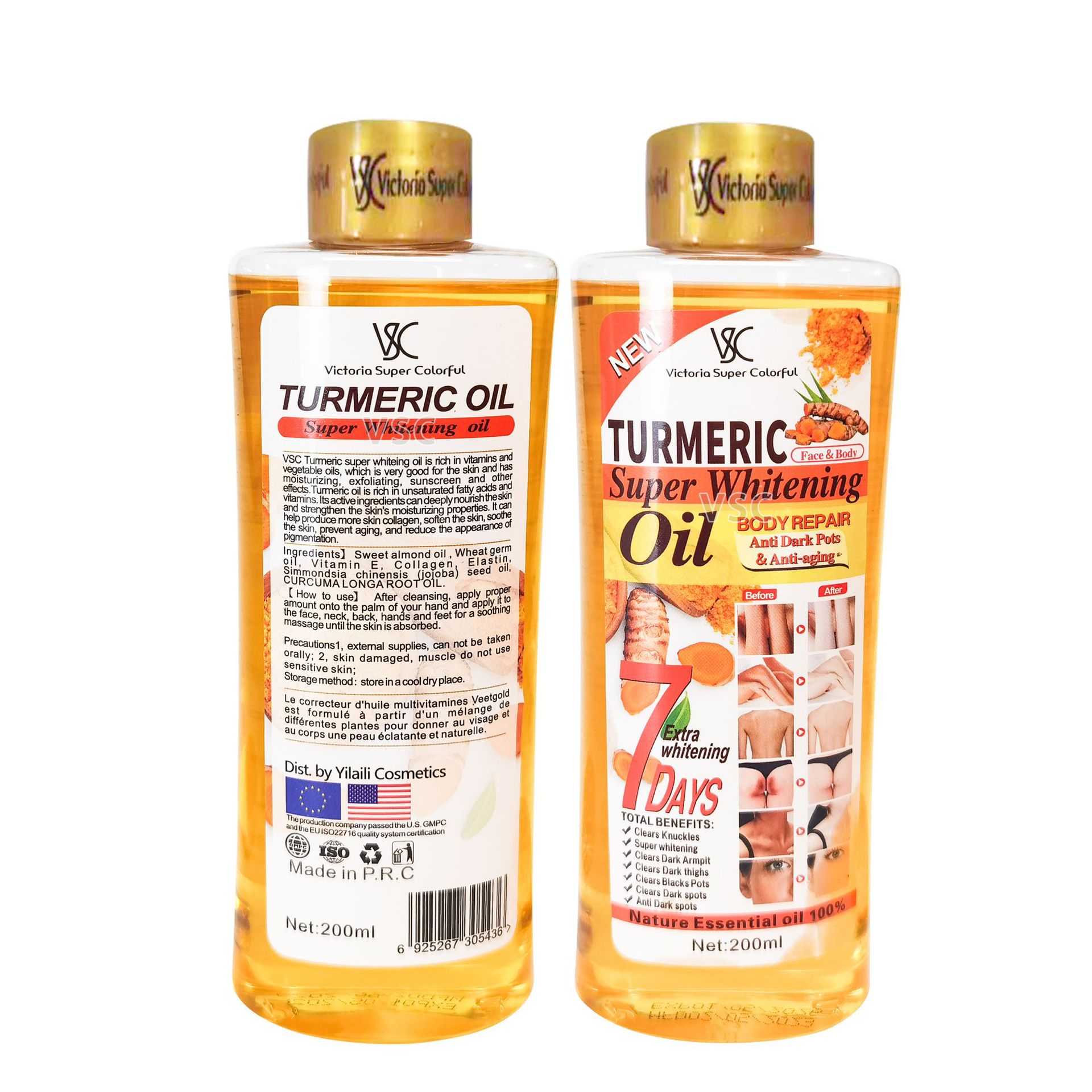 Cross-border foreign Trade 7-day Turmeric essential Oil Moisturizes and unblocks meridians, generates heat, Ginger Oil for full-body massage, 200ml Item Picture