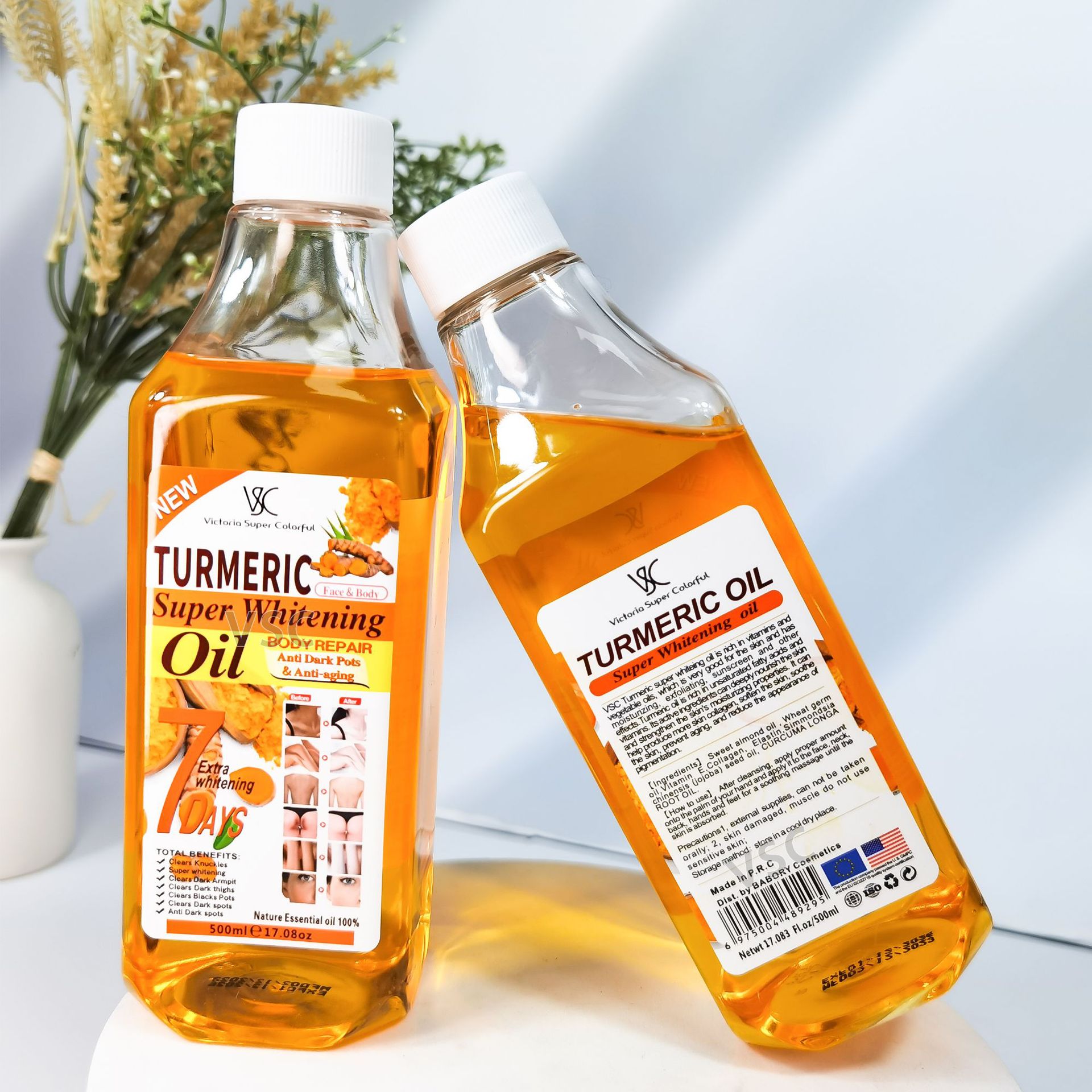 Cross-border turmeric essential Oil Facial and Body Brightening and Moisturizing Essential Oil Firming and Darkening Moisturizing Massage Oil Softening Argan Glycerin details Picture