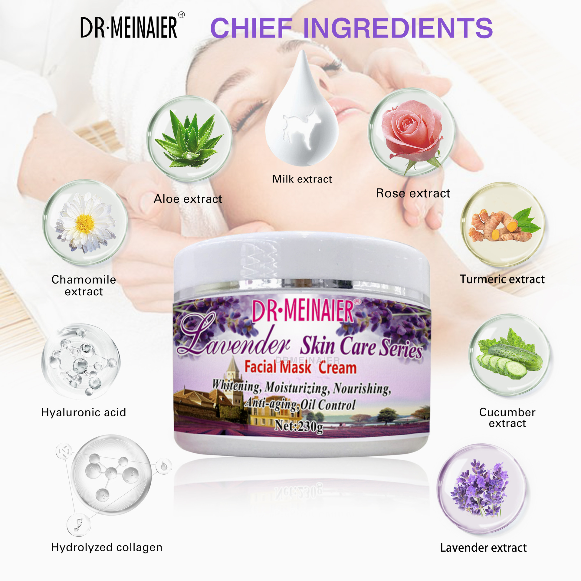 Cross-border foreign trade brightening mask cream, oil control, blackhead removal, cleansing mud mask, hydrating, moisturizing and nourishing, apply sleeping mask Specification drawing