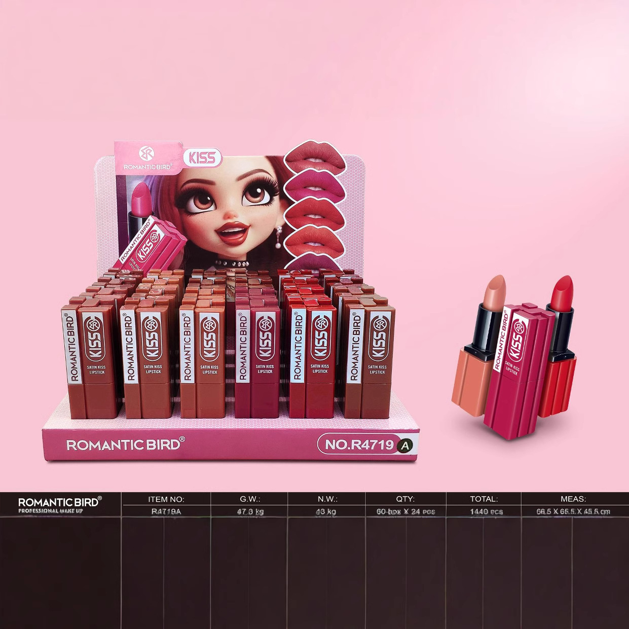 Export collection Only [ROMANTIC BIRD] Matte LIPSTICK 12-color mixed Pack Lipstick Velvet Matte Application Scenario