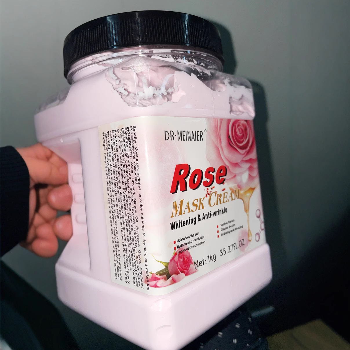 Cross-border rose mask 1kg Body mask application type body mask cream rose mud mask export wholesale Specification drawing